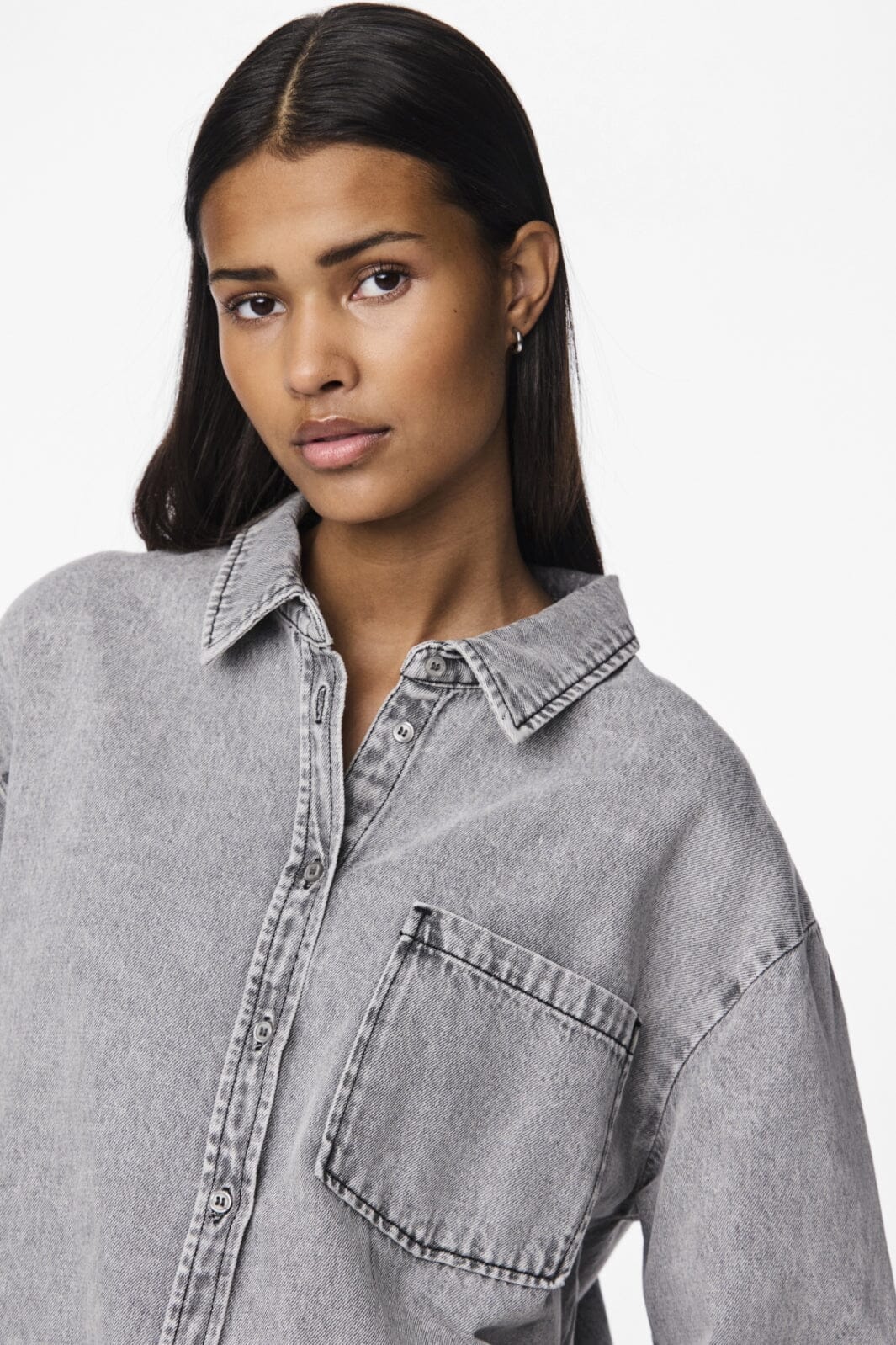 Pieces Pcmaisie Ls Denim Shirt 4721993 grey denim