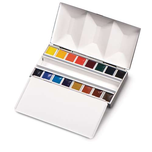 BLOCKX Schmuck-Aquarellkasten, 16 halbe Näpfchen