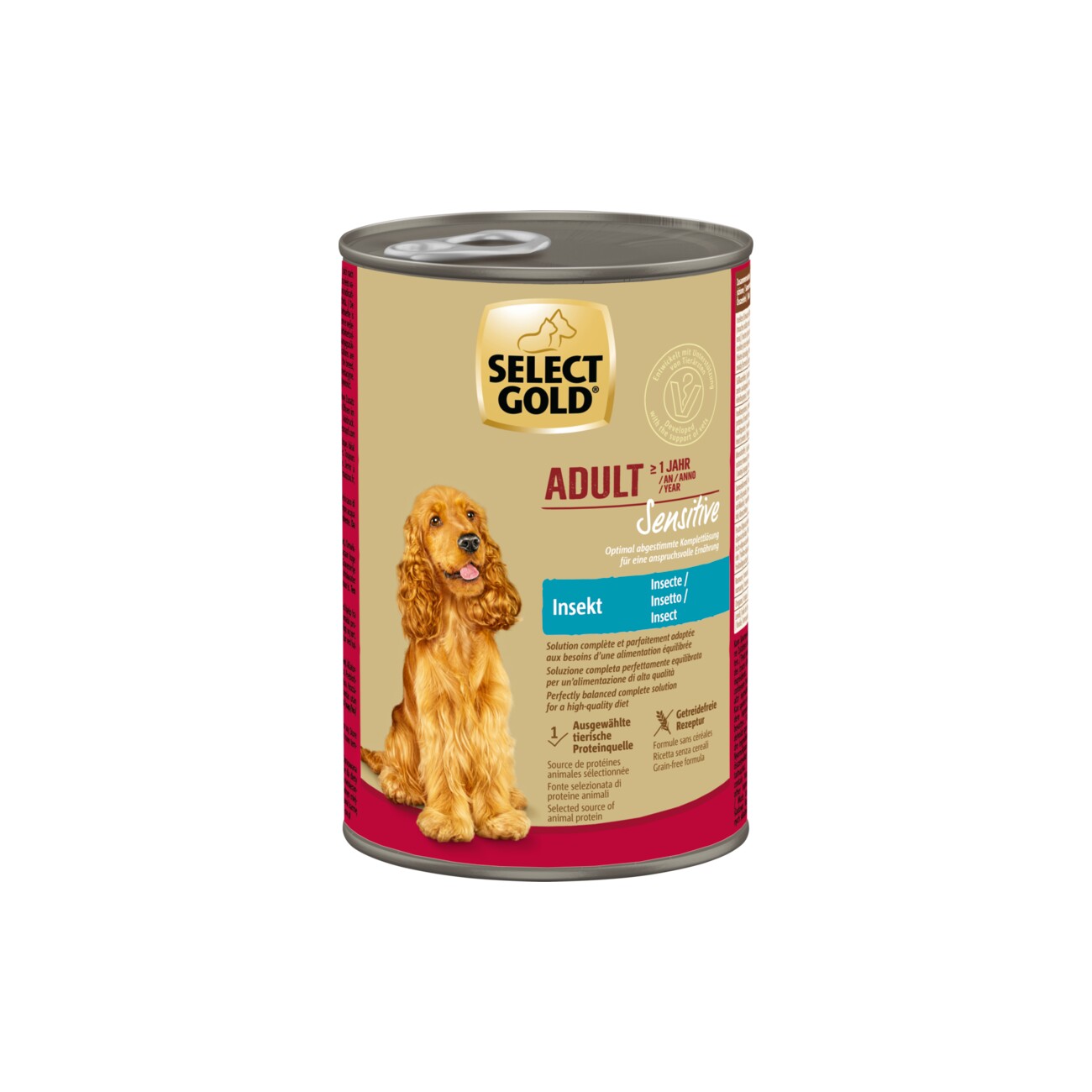 SELECT GOLD Nasfutter Hund Extra Sensitive Adult Insect 6x400 g