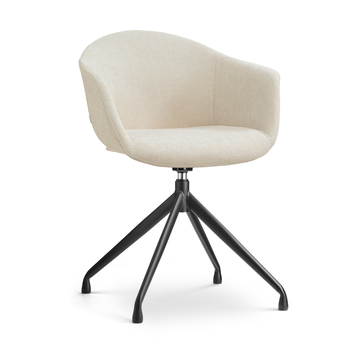 Eetkamerstoel Nola-Otis zwart onderstel cottonbeige