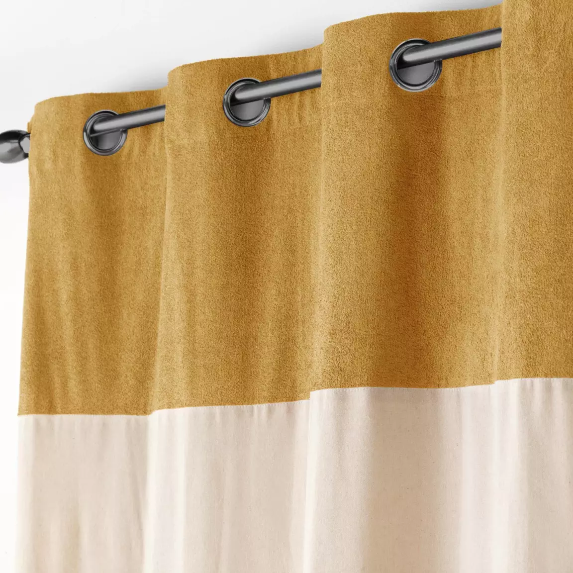 Rideau bouclette (140 x 240 cm) Tessa Jaune ocre