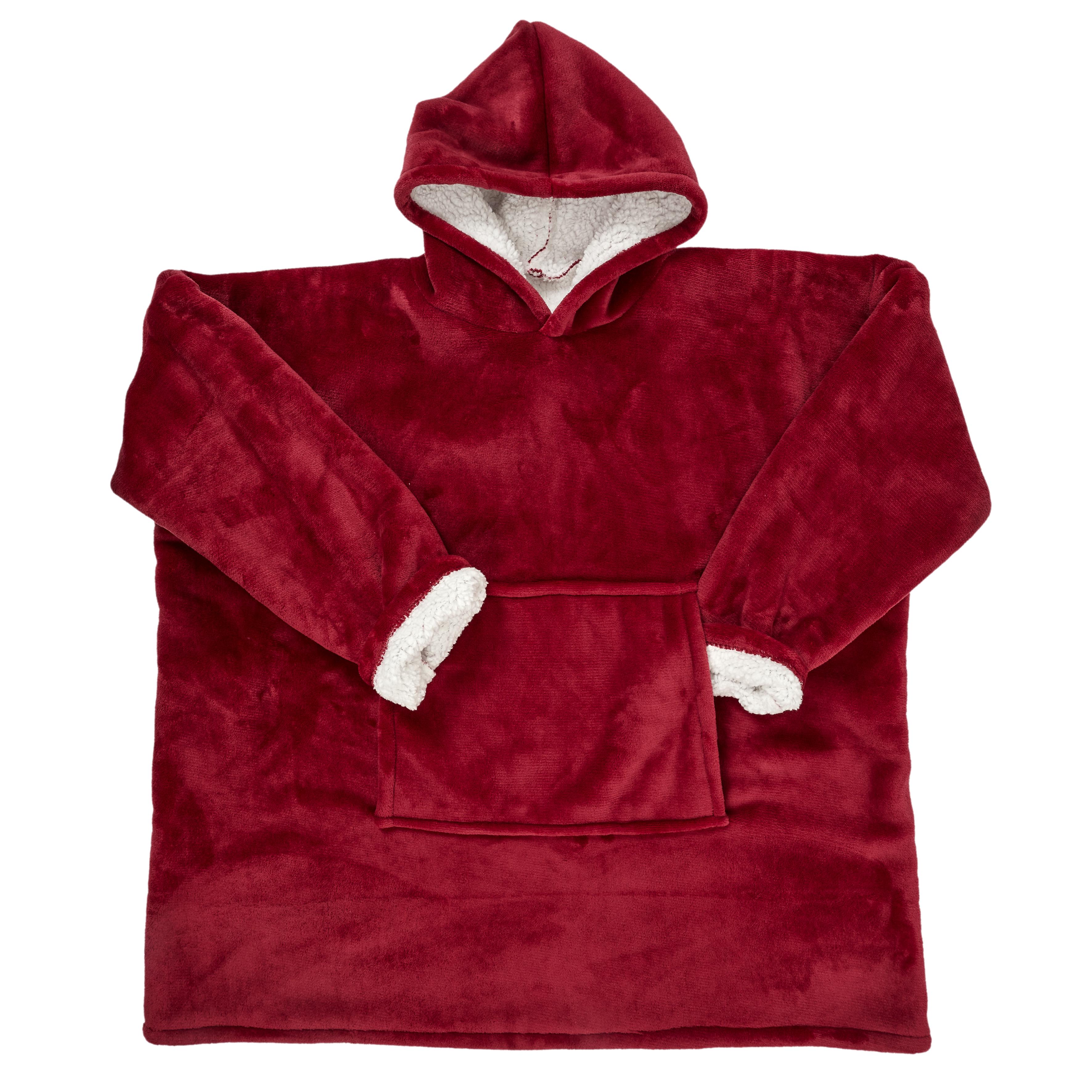 SWEAT CAPUCHE INTERIEUR SHERPA ROUGE