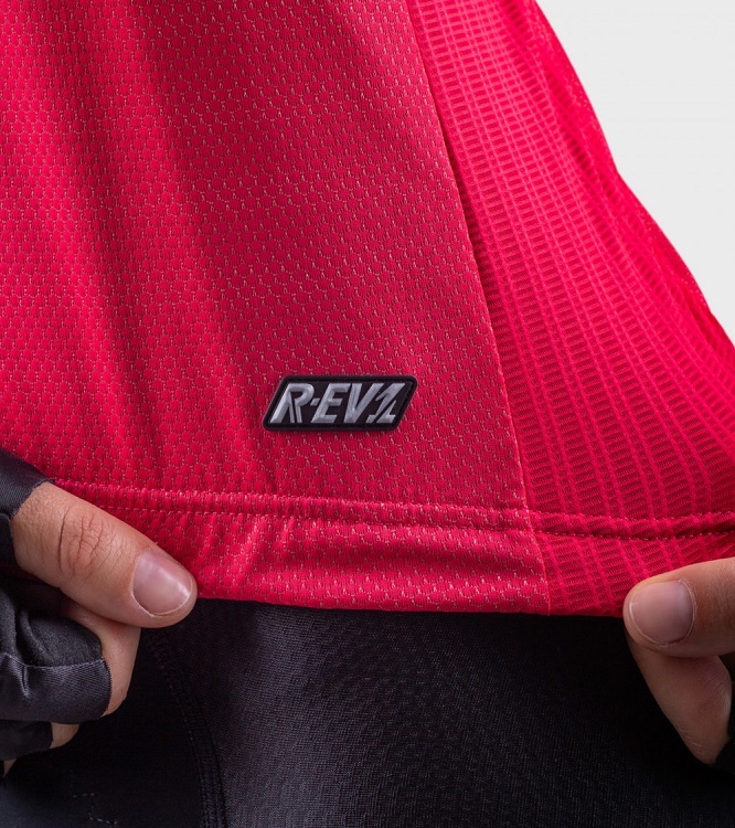 Ale R-EV1 Silver Cooling Fietsshirt Korte Mouwen Rood Dames