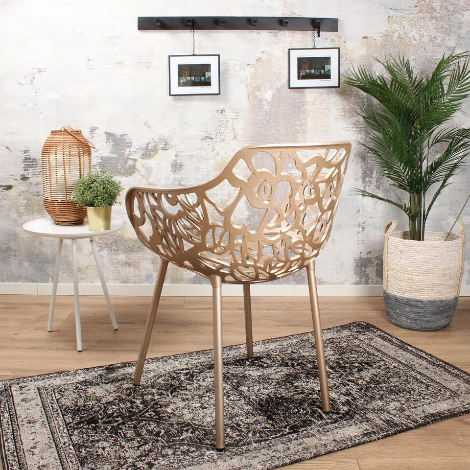 DS4U - Cast magnolia stoel met arm kopergoud