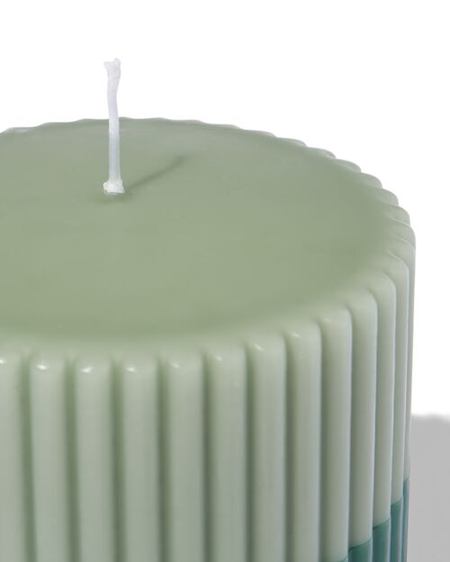 bougie brute 10 x 10 cm nervurée verte