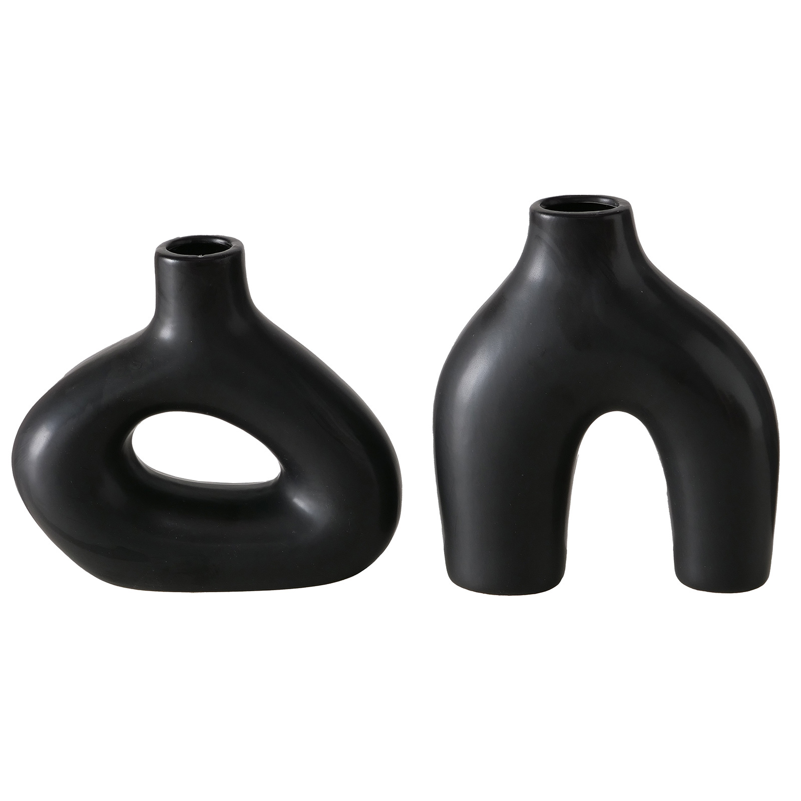 Vase - schwarz - sortiert - 18 cm