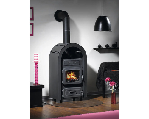 Wamsler Kamino 109-6 houtkachel van staalgietijzer, zwart, 6 kW