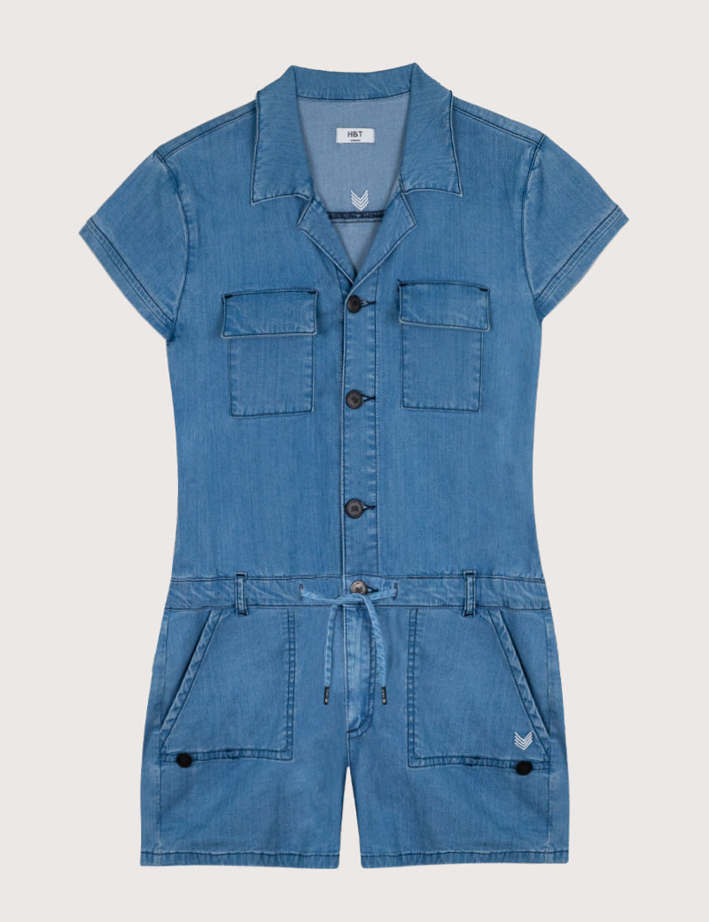HBT DENIM LIGHT | ROSALIE COMBI SHORT BLEUE FEMME