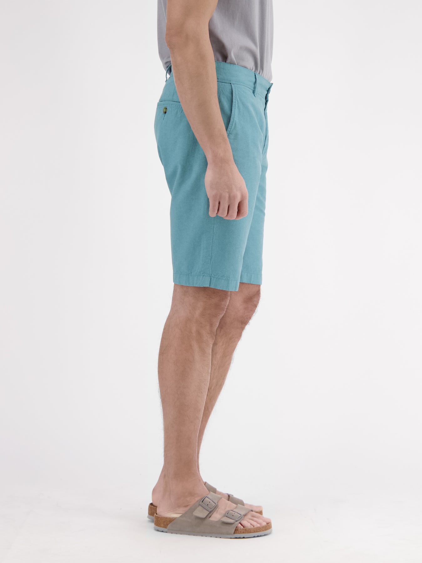 Chino-Bermuda mit Leinenanteil