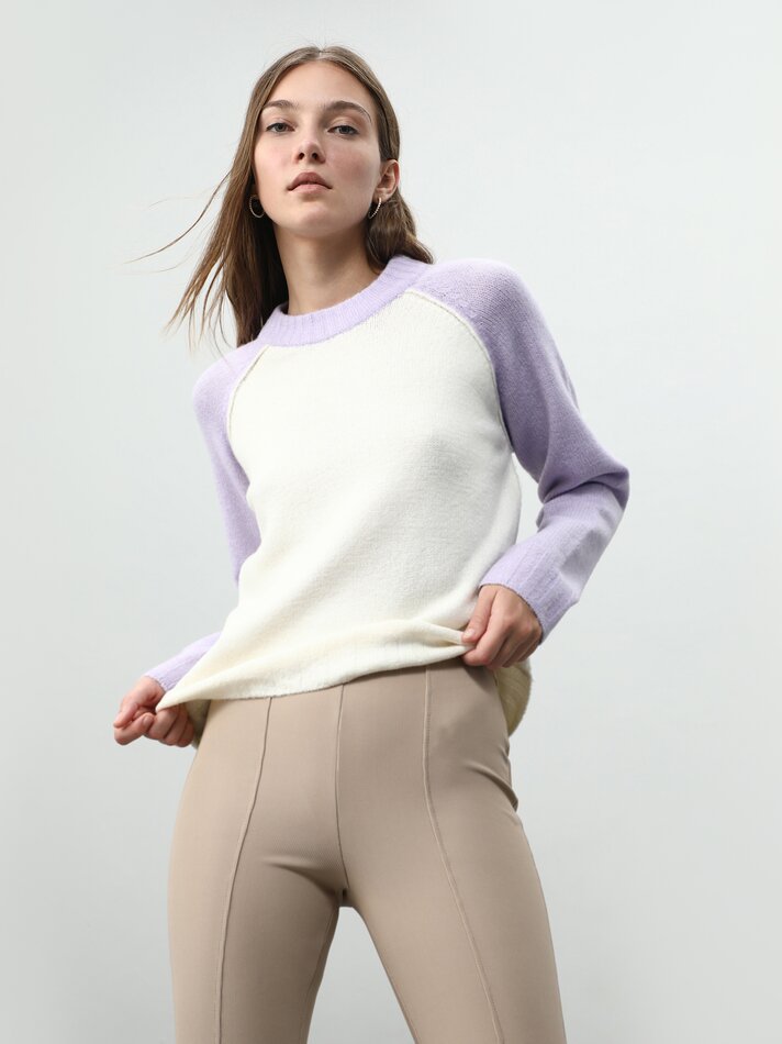 Legging com abertura - Bege claro