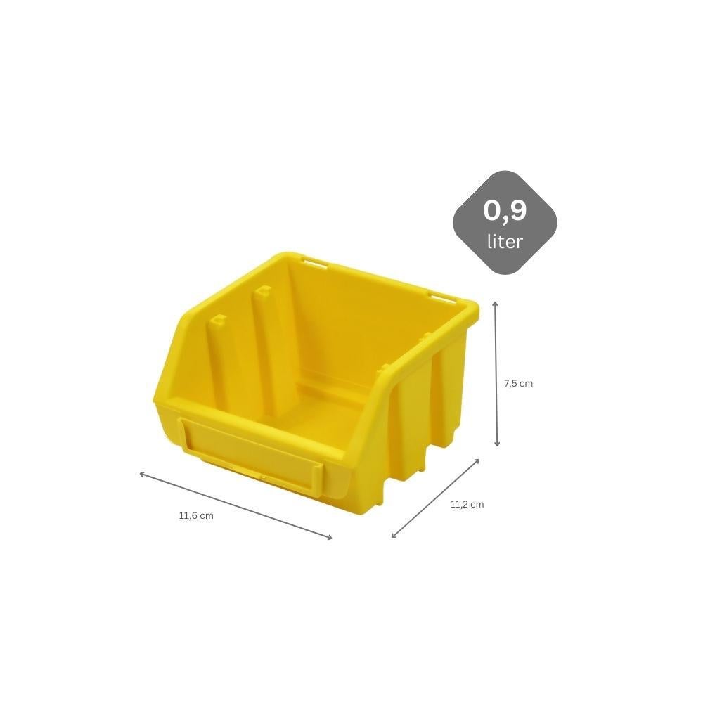 PROREGAL SuperSaver Set 5x Opbergdoos 1 HxBxD 7,5 x 11,6 x 11,2 cm Polypropyleen Geel