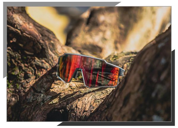 RockBros Polarized Sport Cykelbriller, Black/Red