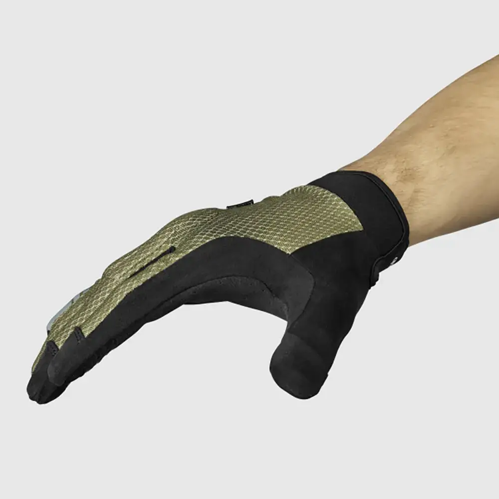 GripGrab Descent Guarded MTB Zomer Fietshandschoenen Lange Vingers Olijfgroen