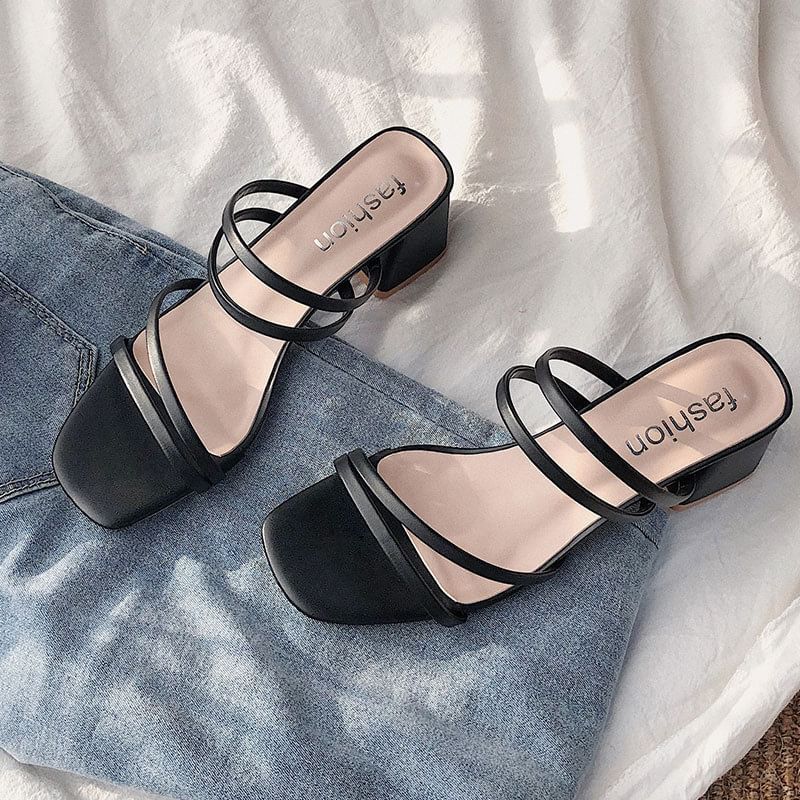 Terute - Sandalen met blokhak en effen hak