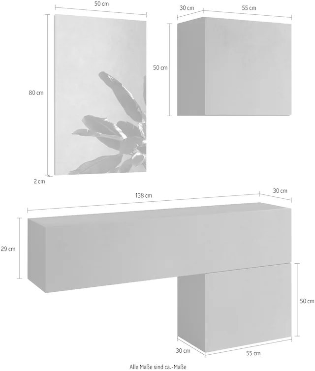INOSIGN Garderoben-Set »Infinity, 4tlg. Breite 138 cm, Höhe variabel, moderne Garderobe« Spar-Set, 4 Stk. tlg.