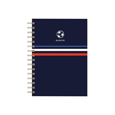 Kiub Pour Lui - Carnet de notes à spirale A5 - ligné - ballon d'or