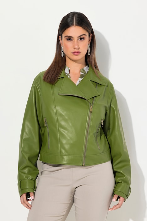 Bikerjacke, Lederoptik, Reverskragen, Zipptaschen