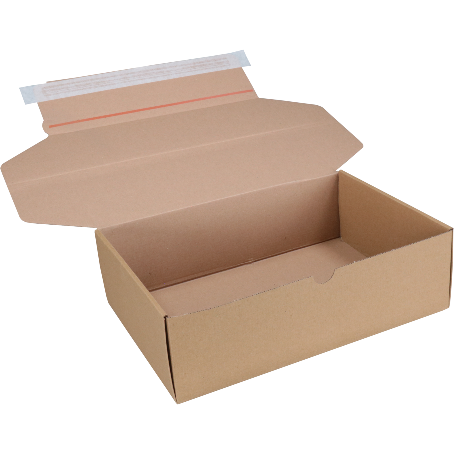 SendProof® Postpakketdoos, golfkarton, 305x210x91mm, bruin