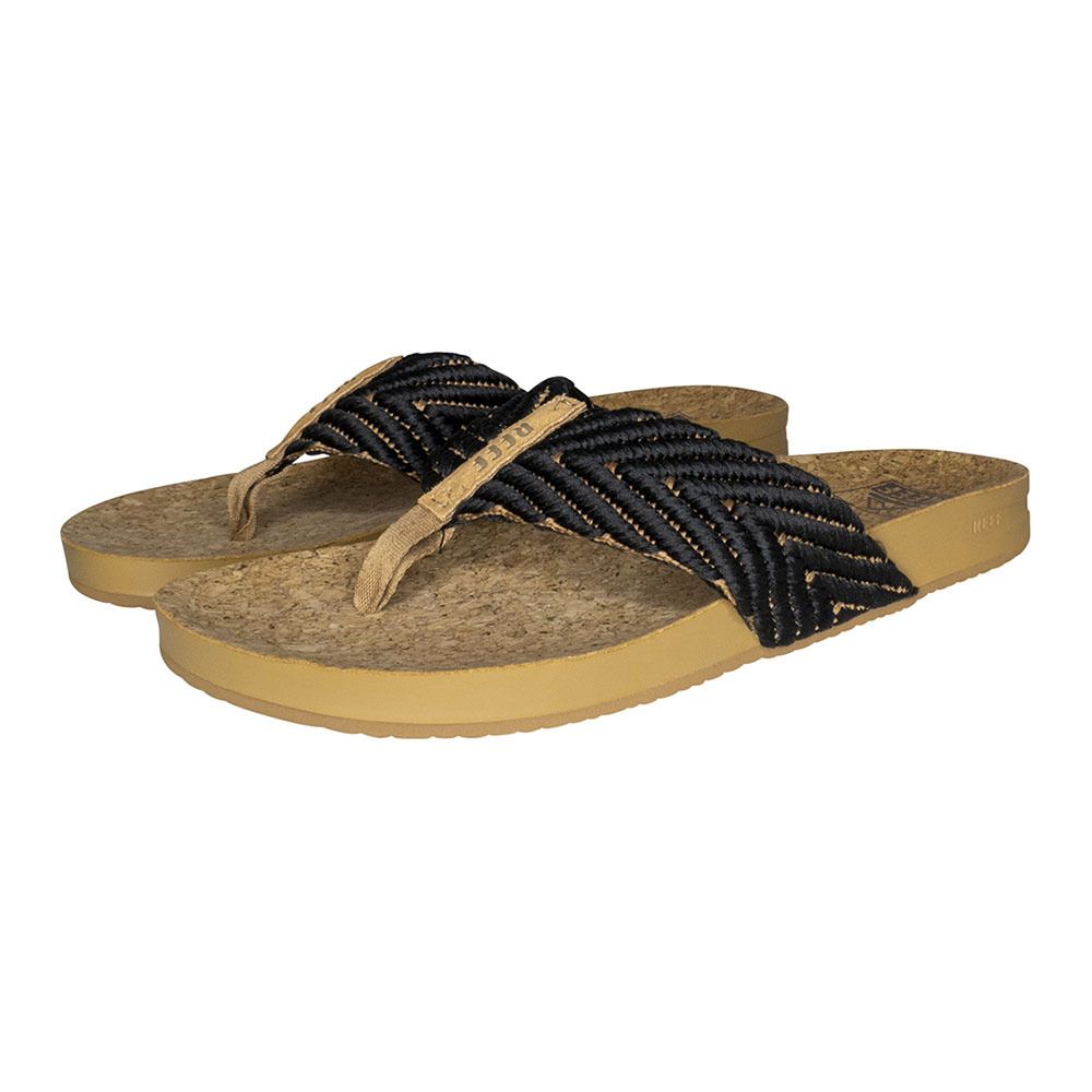 Reef CUSHION STRAND - Tongs Femme black/natural