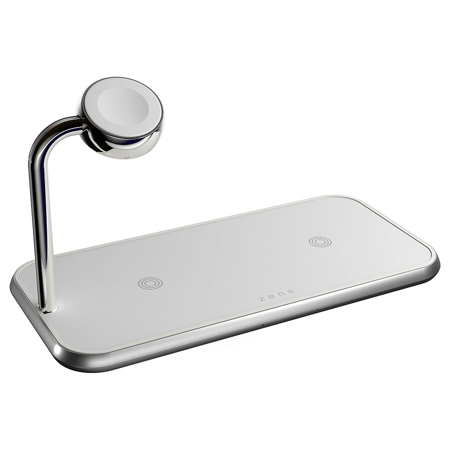 ZENS Dual+ Watch Aluminium Wireless Charger - Blanc