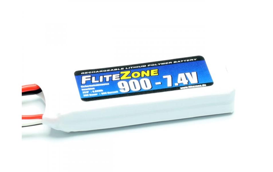 RC-Akku LiPo 900 mAh 7.4 V 30C2S LiPo Akku mit JST BEC Stecker für Flugmodelle