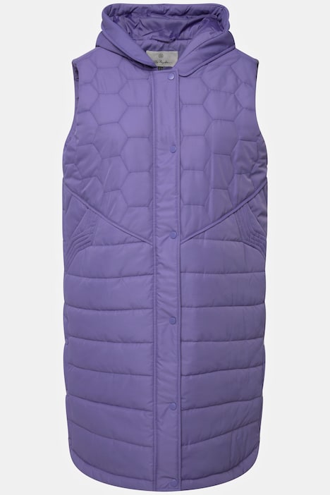 HYPRAR Long-Steppweste, Steppmix, 2-Wege-Zipper, Kapuze