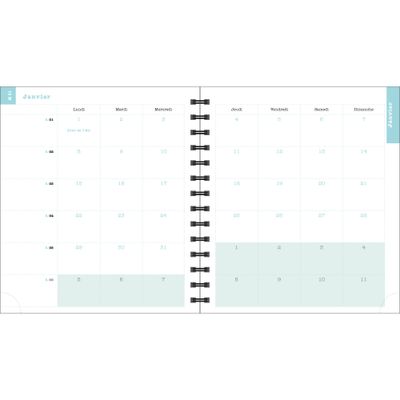 Agenda de bureau Dodo&Cath Lady 18S spiralé - 1 semaine sur 2 pages - 15 x 17 cm - Tout est possible - Exacompta