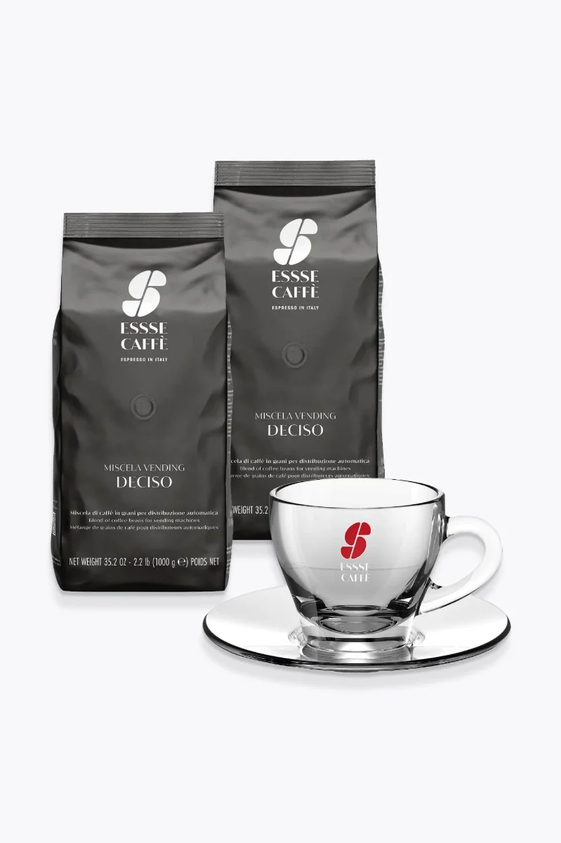 Essse Caffè Vending Deciso 2kg + Gratis Glas-Espressotasse