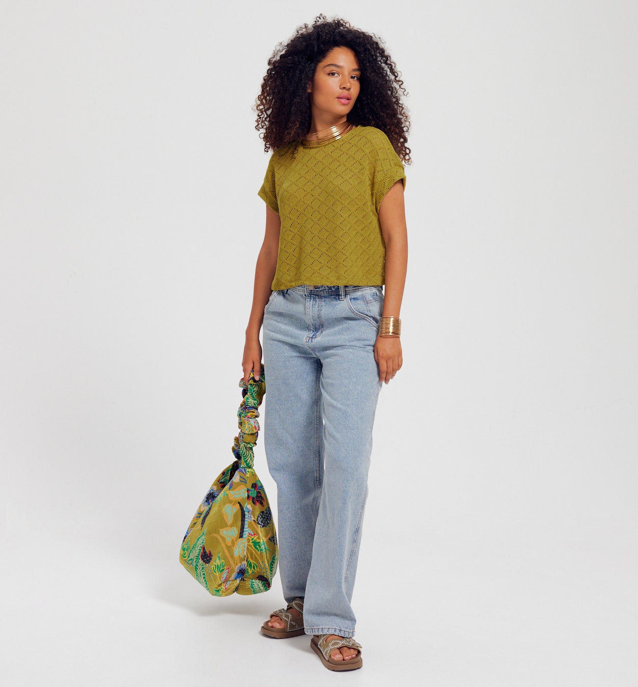 Crop top ajouré Femme - ANIS MOYEN