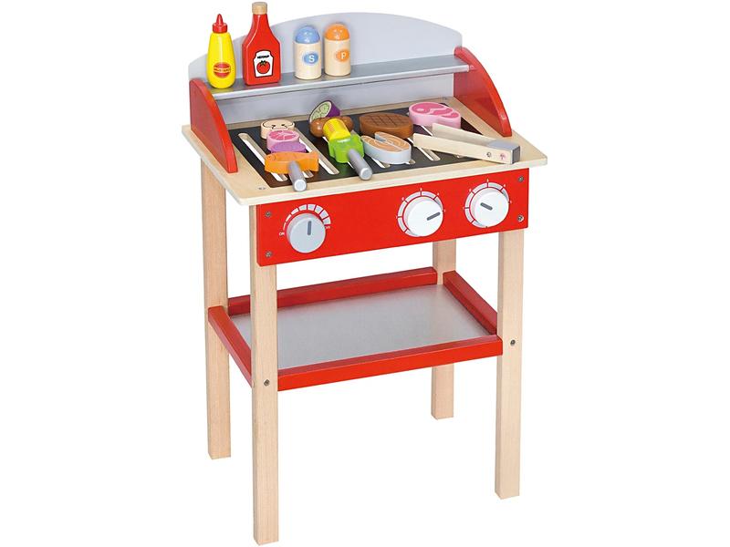 Viga Spielküche BBQ Grill Spielzeug-Grill aus Holz