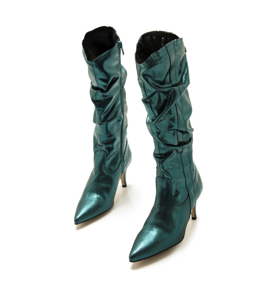Botas Mustang Chantal na cor verde - Altura do salto: 8 cm -