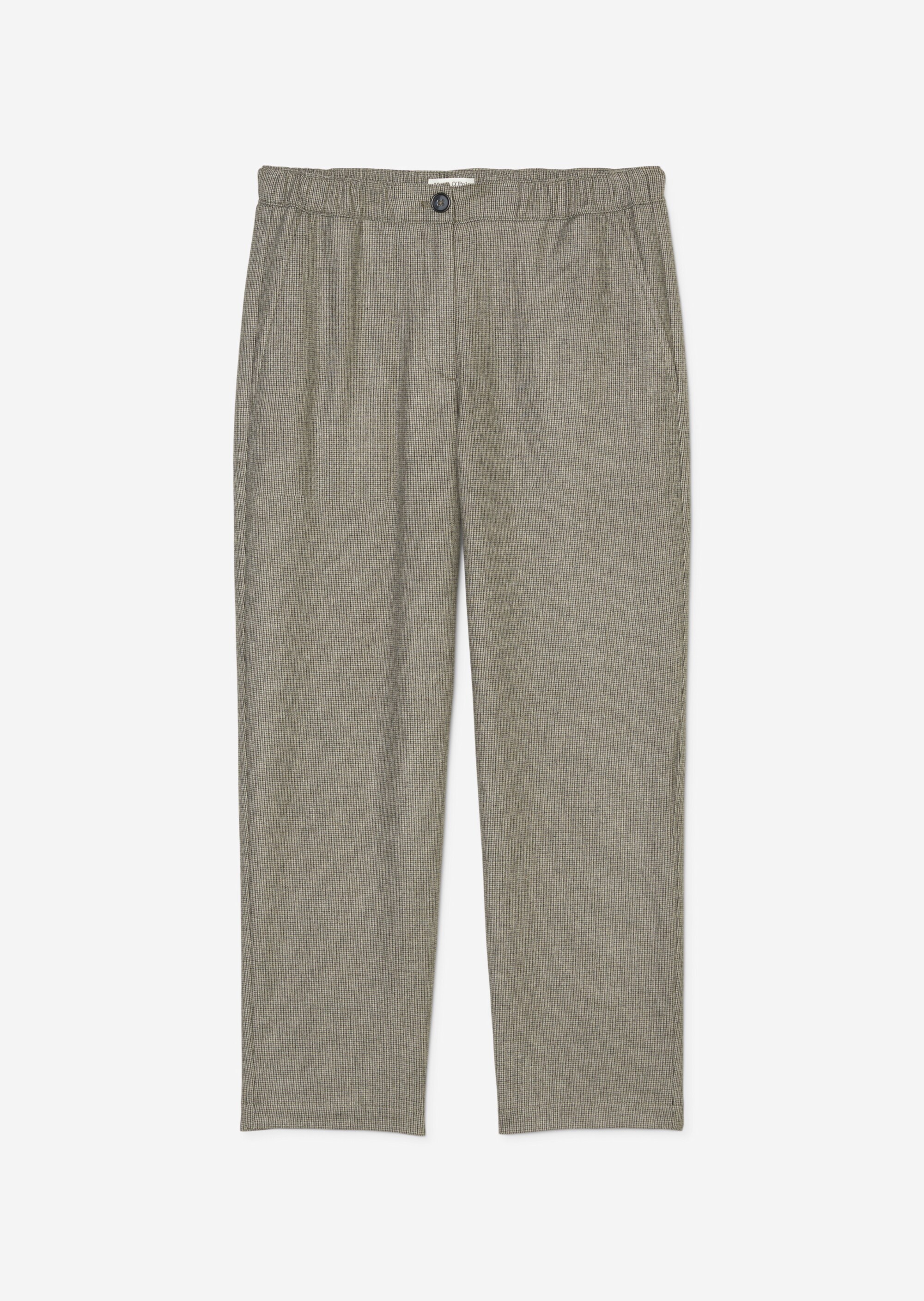 Feinkarierte Hose mit elastischem Bund mit LENZING™ ECOVERO™