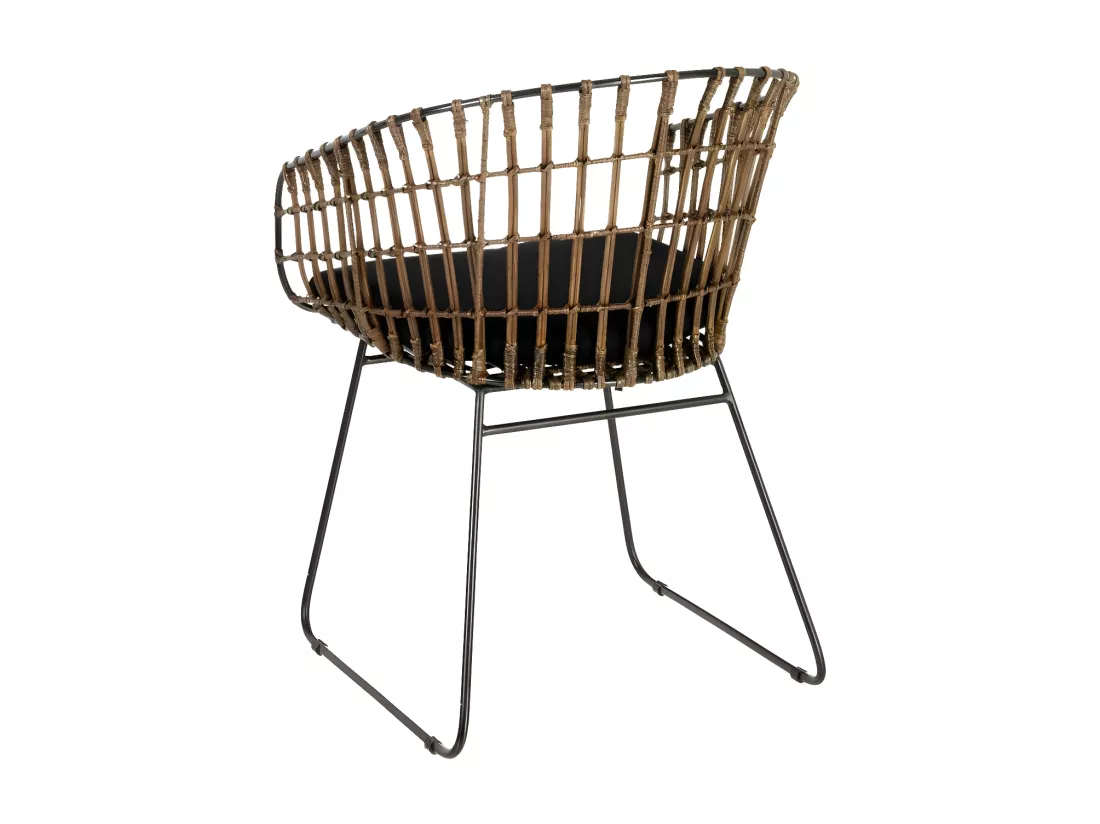 Fauteuil Rotin Marron/Métal - CARAMELO