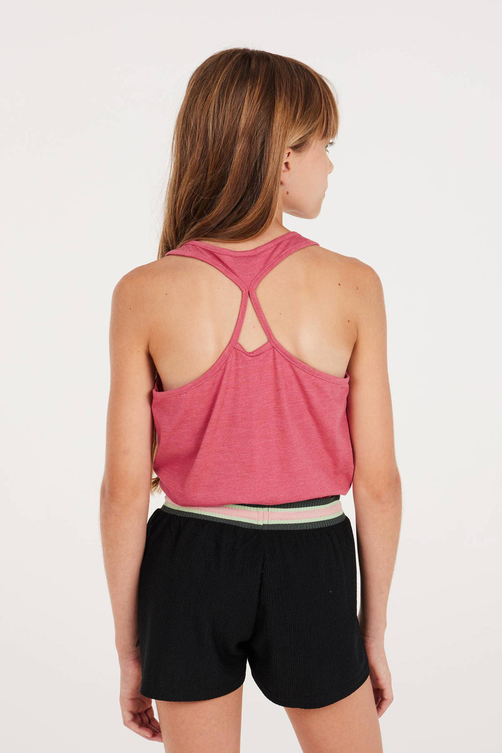 Protest singlet met printopdruk roze/wit