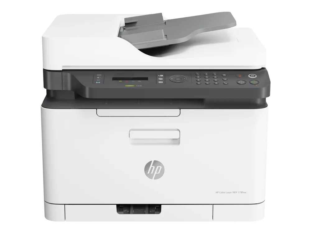 HP Color Laser MFP 179fnw - Multifunktionsprinter - farve - laser - A4 (210 x 297 mm) (original) - A4/Letter (medie) - op til 14 spm (kopiering) - op til 18 spm (udskriver) - 150 ark - 33.6 Kbps - USB 2.0, LAN, Wi-Fi(n)