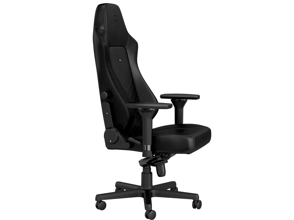 Noblechairs Hero - Stol - ergonomisk - armstøtter - T-formet - vippe - drejeled - aluminium, polyurethan, stål, memory foam, polyuretan vegan falsk læder - sort