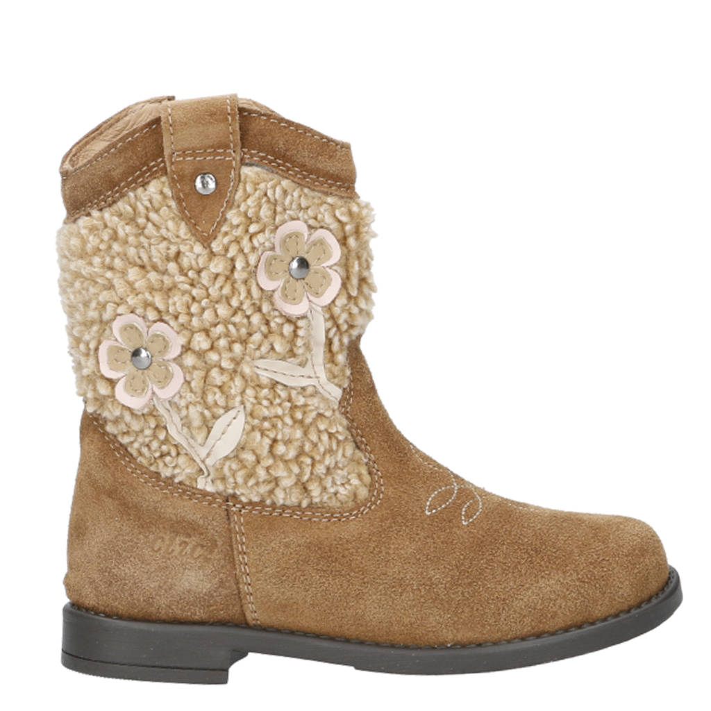 Clic! suède cowboylaarzen cognac