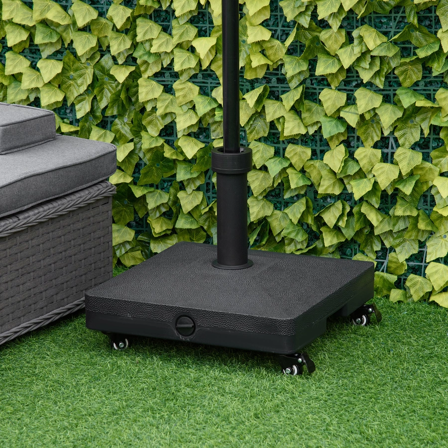 Outsunny Sonnenschirmständer mit 4 flexiblen Rädern schwarz