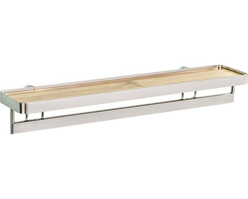 Wenko Vacuum-Loc kruidenrek met reling, premium zilver/bamboe