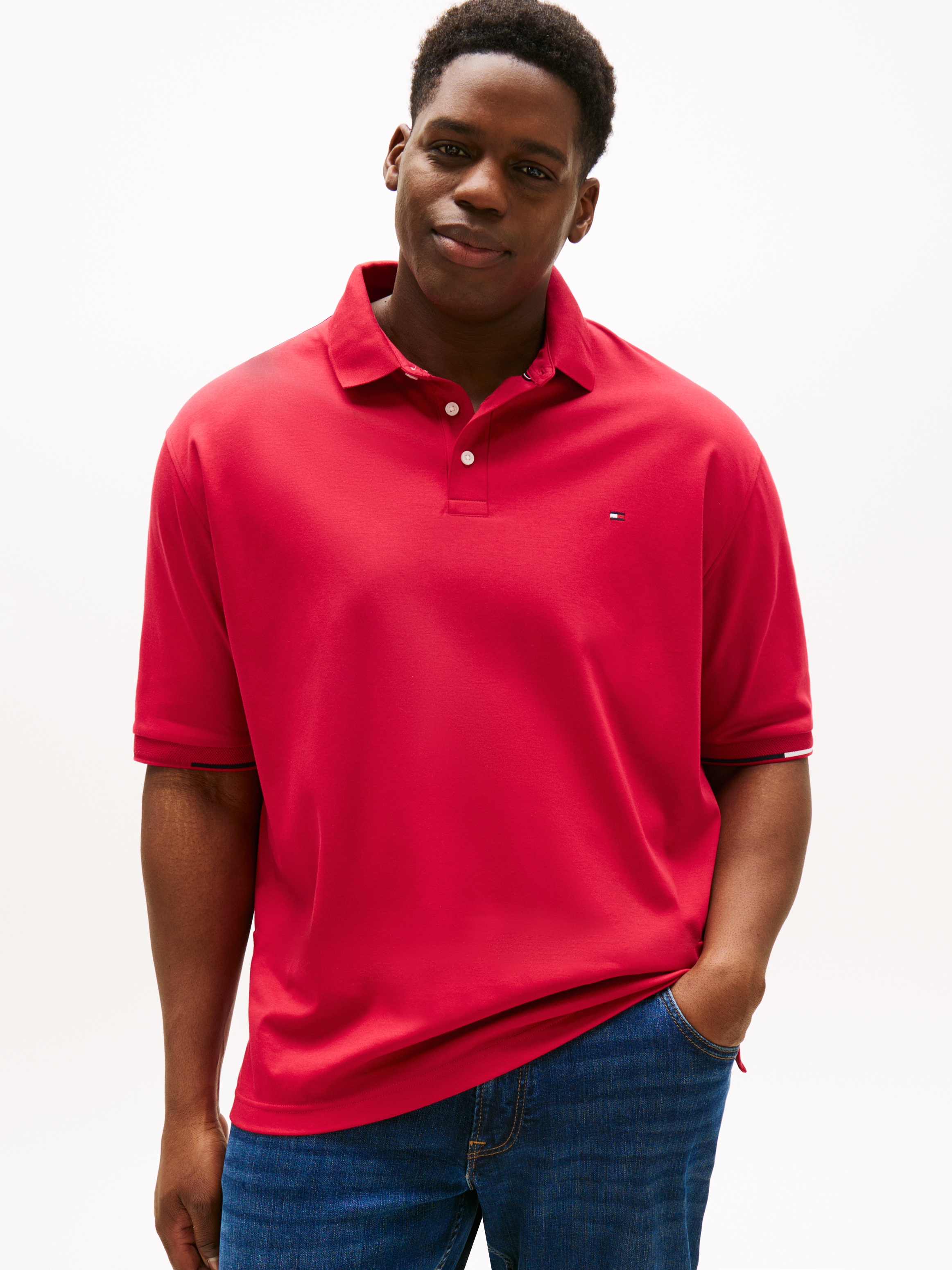 Tommy Hilfiger Big & Tall Poloshirt »BT-INTERLOCK FLAGCUFF SLIM FIT-B«, Grosse Grössen