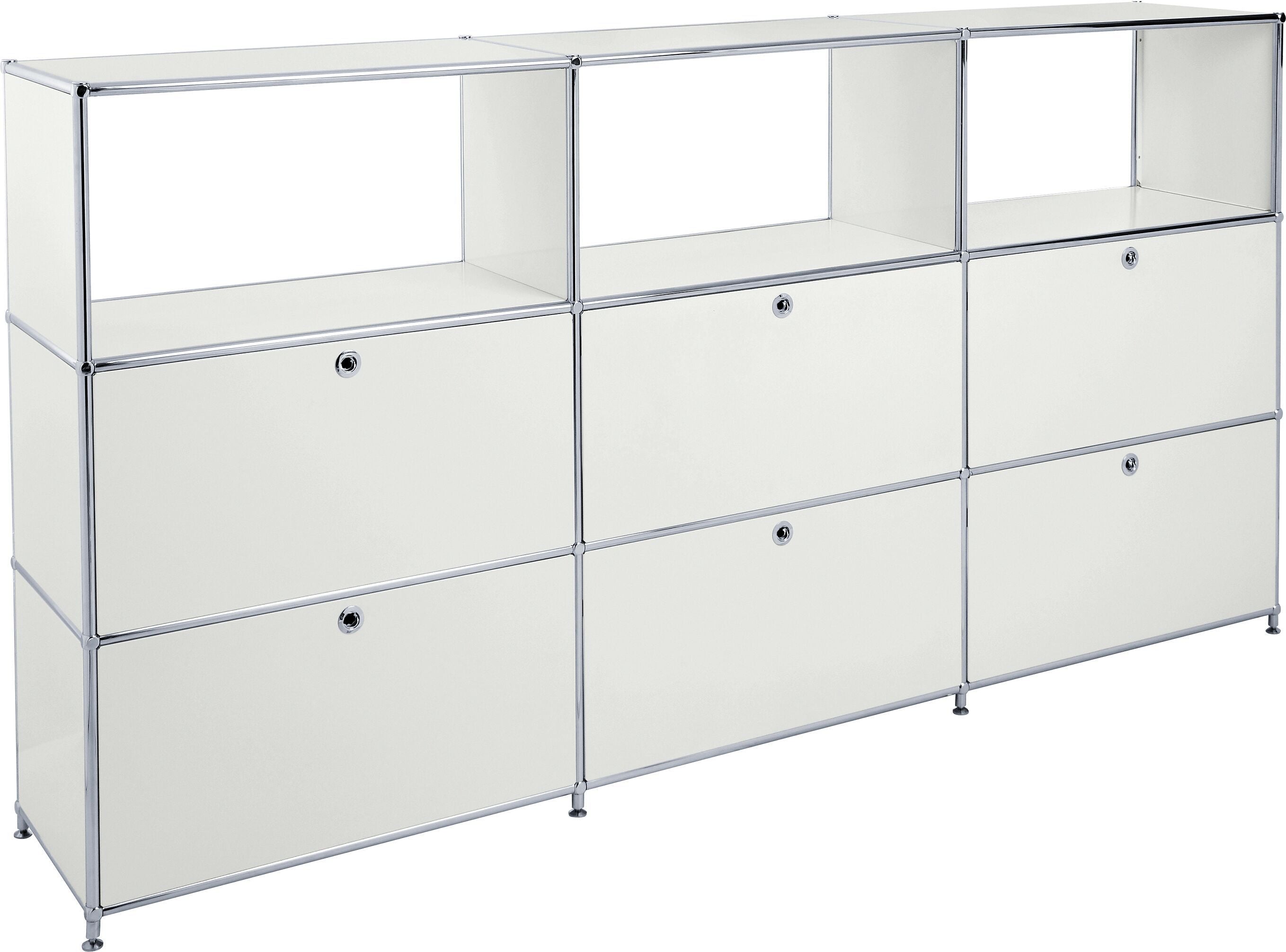 FLEXCUBE Highboard - Hellgrau / B: 227.0 cm x T: 40.0 cm x H: 118.0 cm