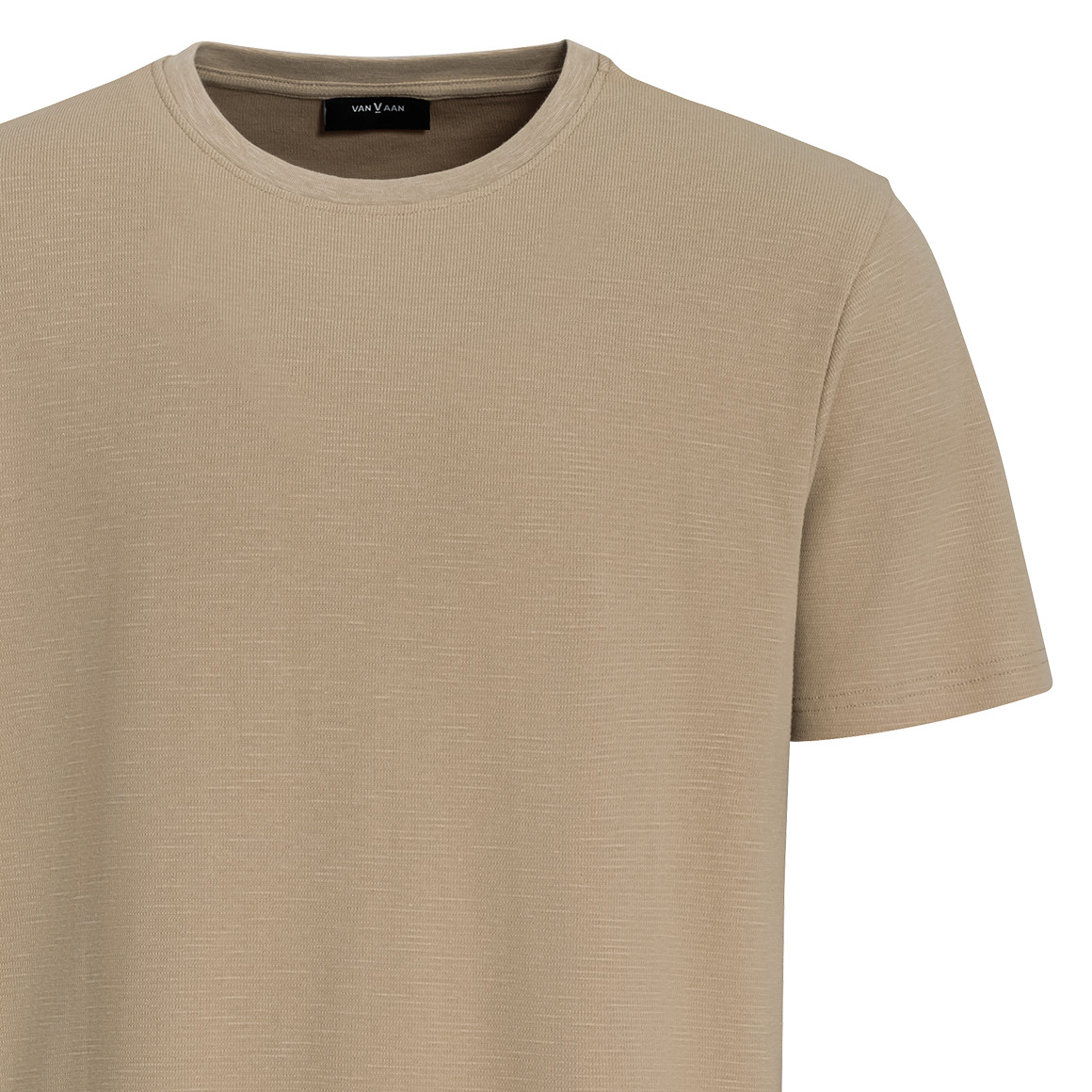 VanVaan Herren T-Shirt aus strukturiertem Material beige