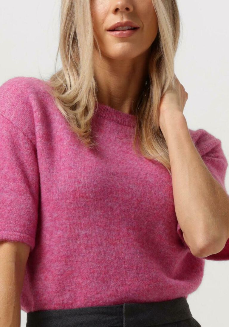 SELECTED FEMME roze selected femme t-shirt slfmaline-liliana 2/4 knit o-neck