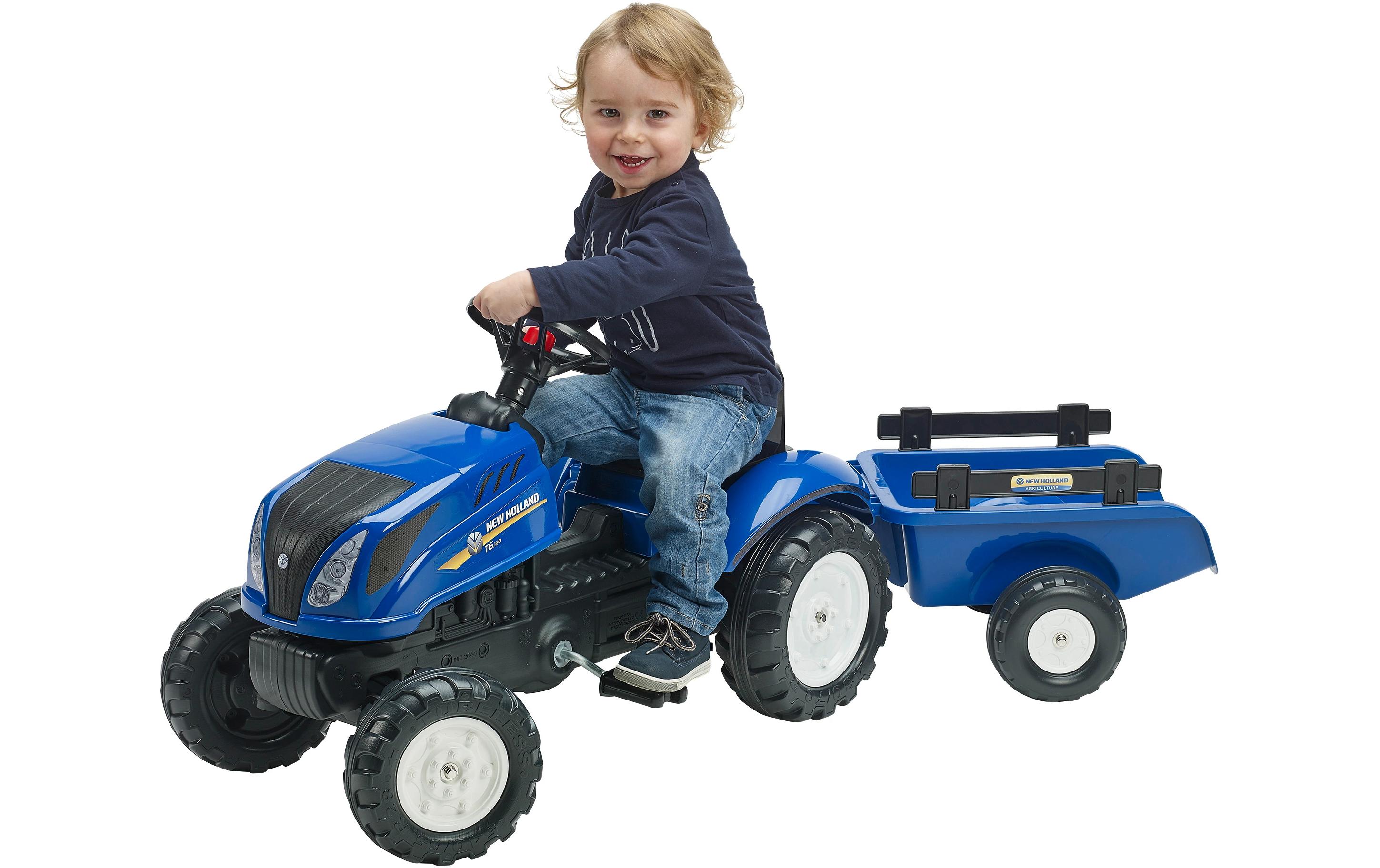 New Holland Traktor + Anh. MTraktor mit Anhänger und aufklappbarer Motorhaube