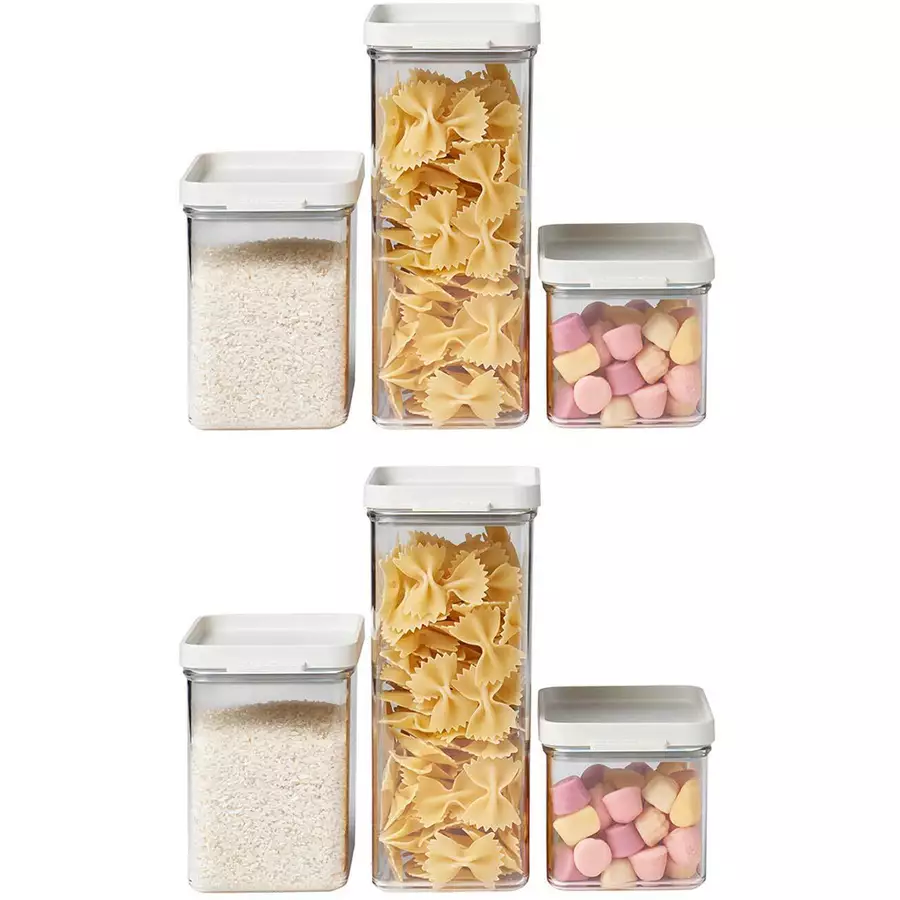 Mepal Vorratsdosen-Set Omnia 700 + 1100 + 2000 ml 6er Set weiß