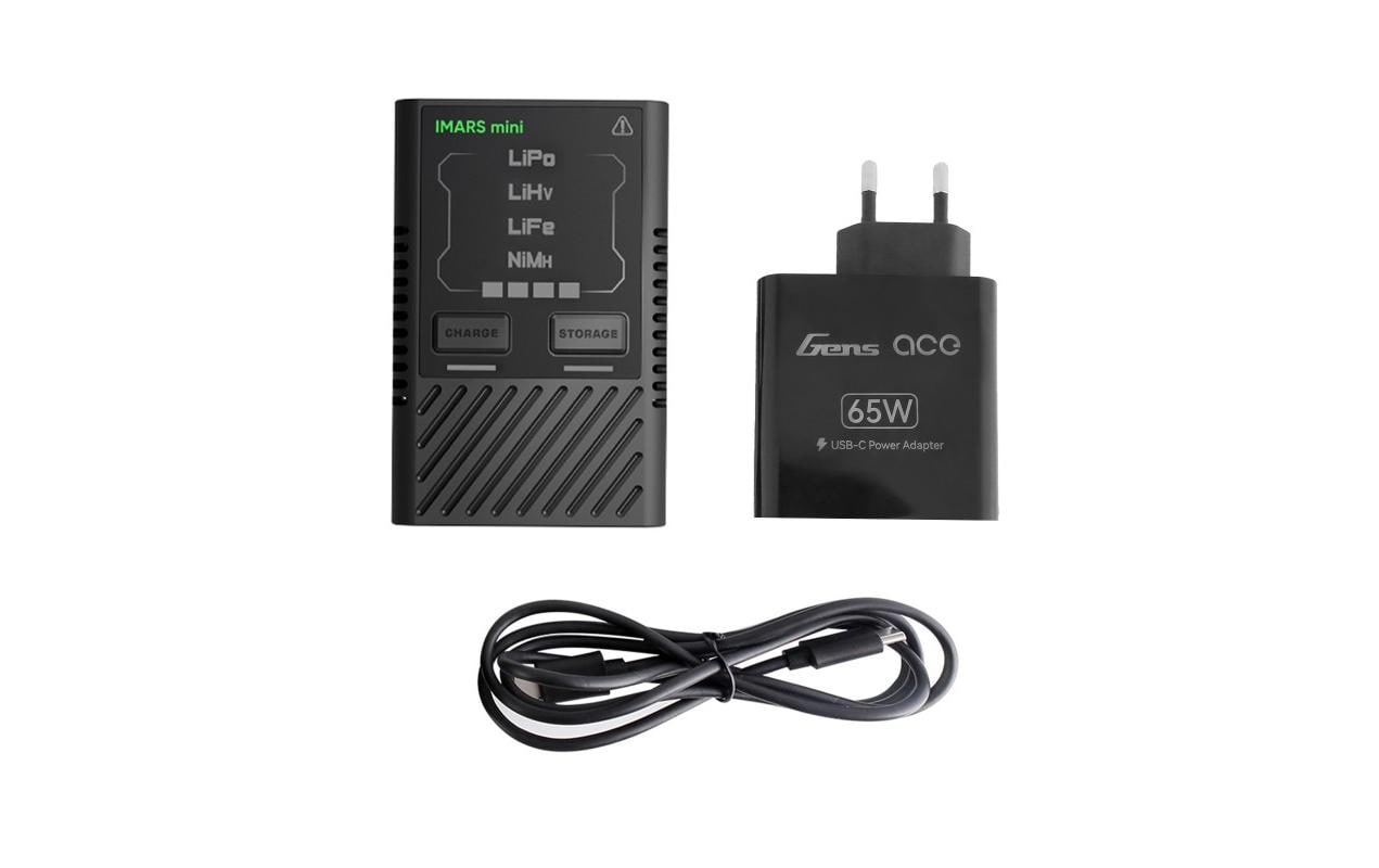 Ladegerät IMARS mini G-Tech USB-C 60W 2-4S, mit NetzteilUSB-C PD Ladegerät für Modellbau Akkus