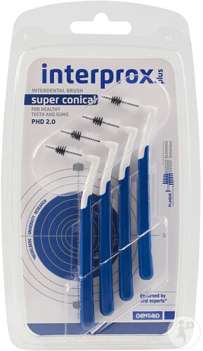 Interprox Brosettes Interdentaires Plus Super Conical PHD 2,0 Bleu Foncé 4 Pièces