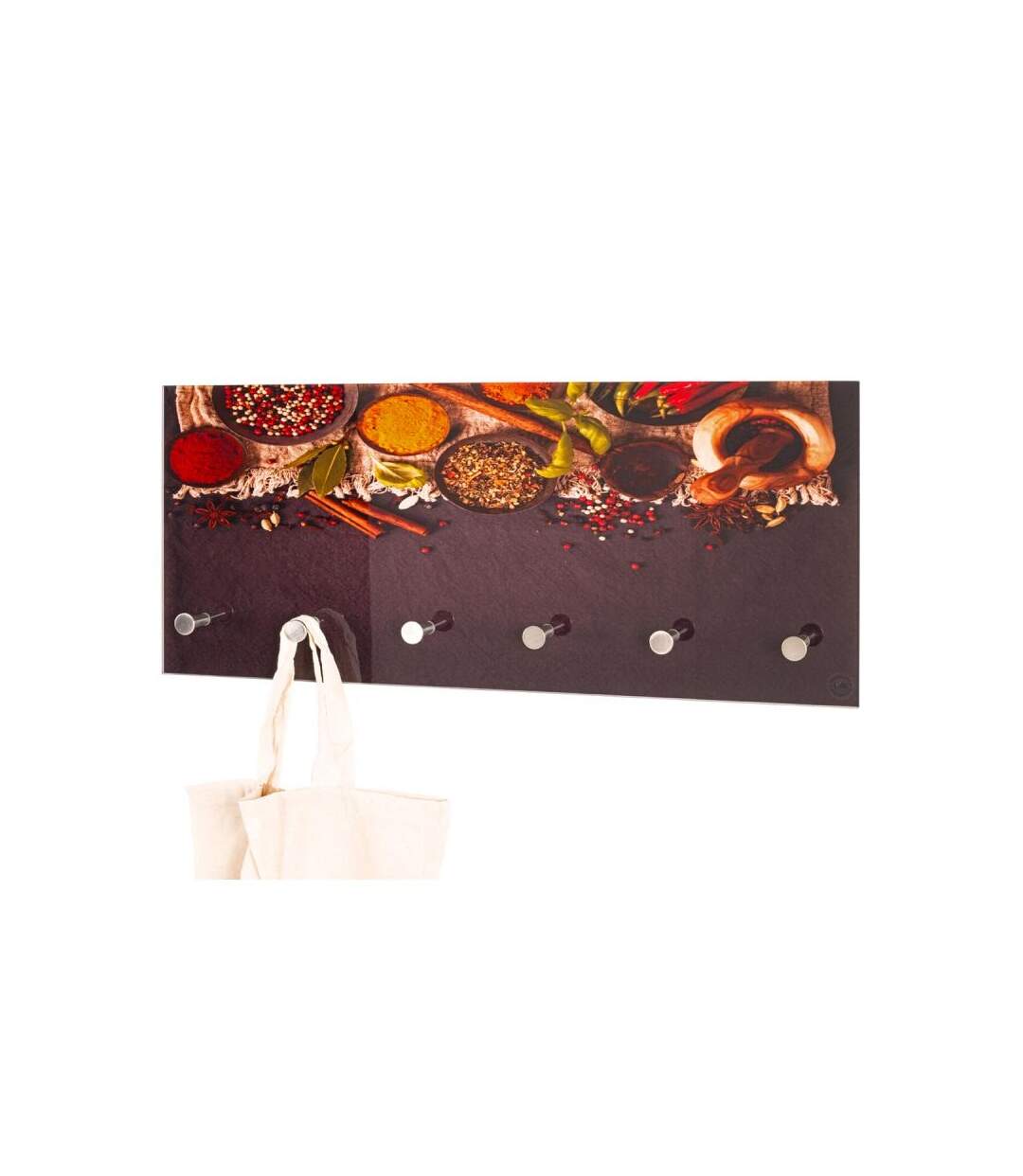 Paris Prix - Patère Murale 6 Crochets imprimé 70cm Multicolore