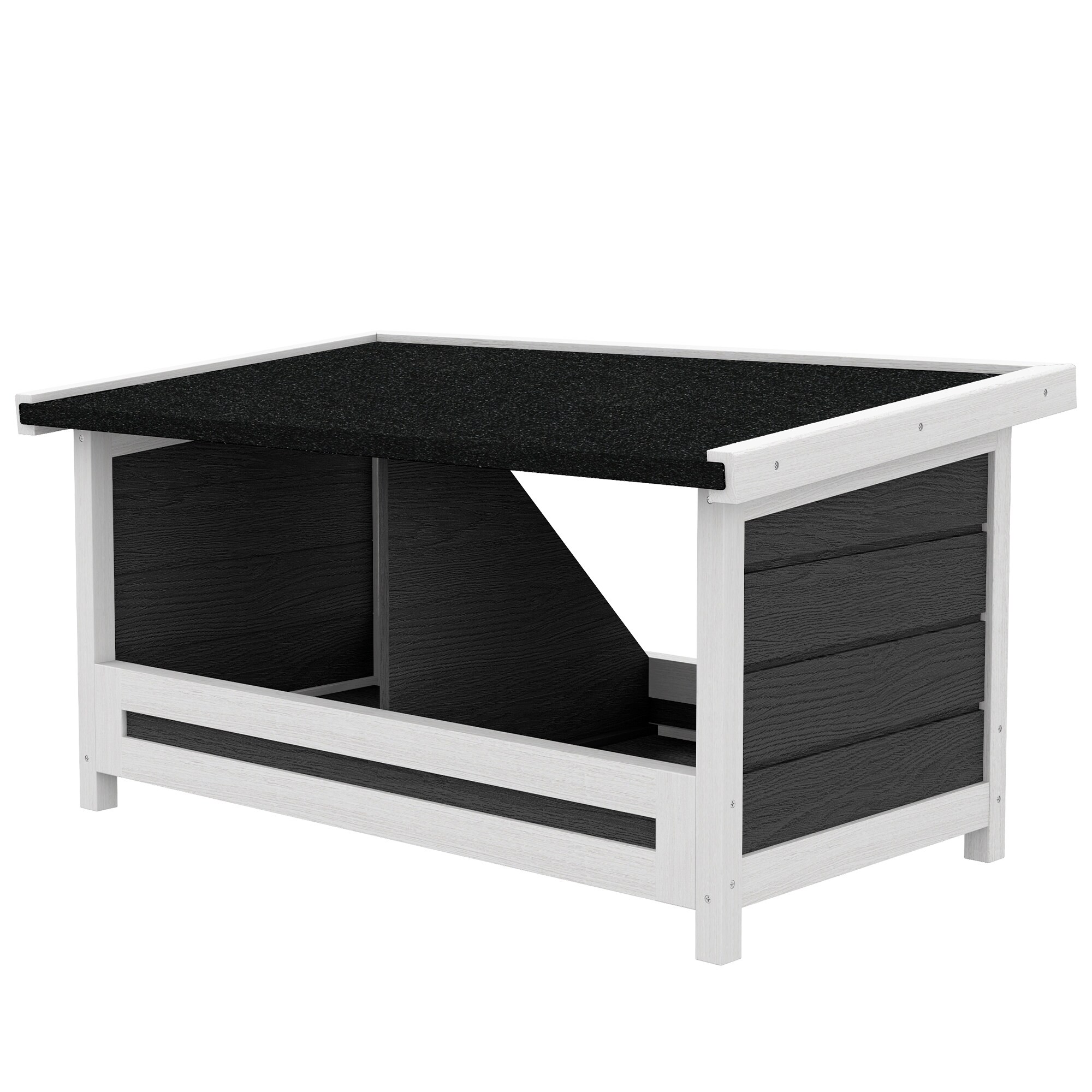 PawHut Nistkasten mit Platz für 2 Hühner schwarz 66L x 37B x 34H cm