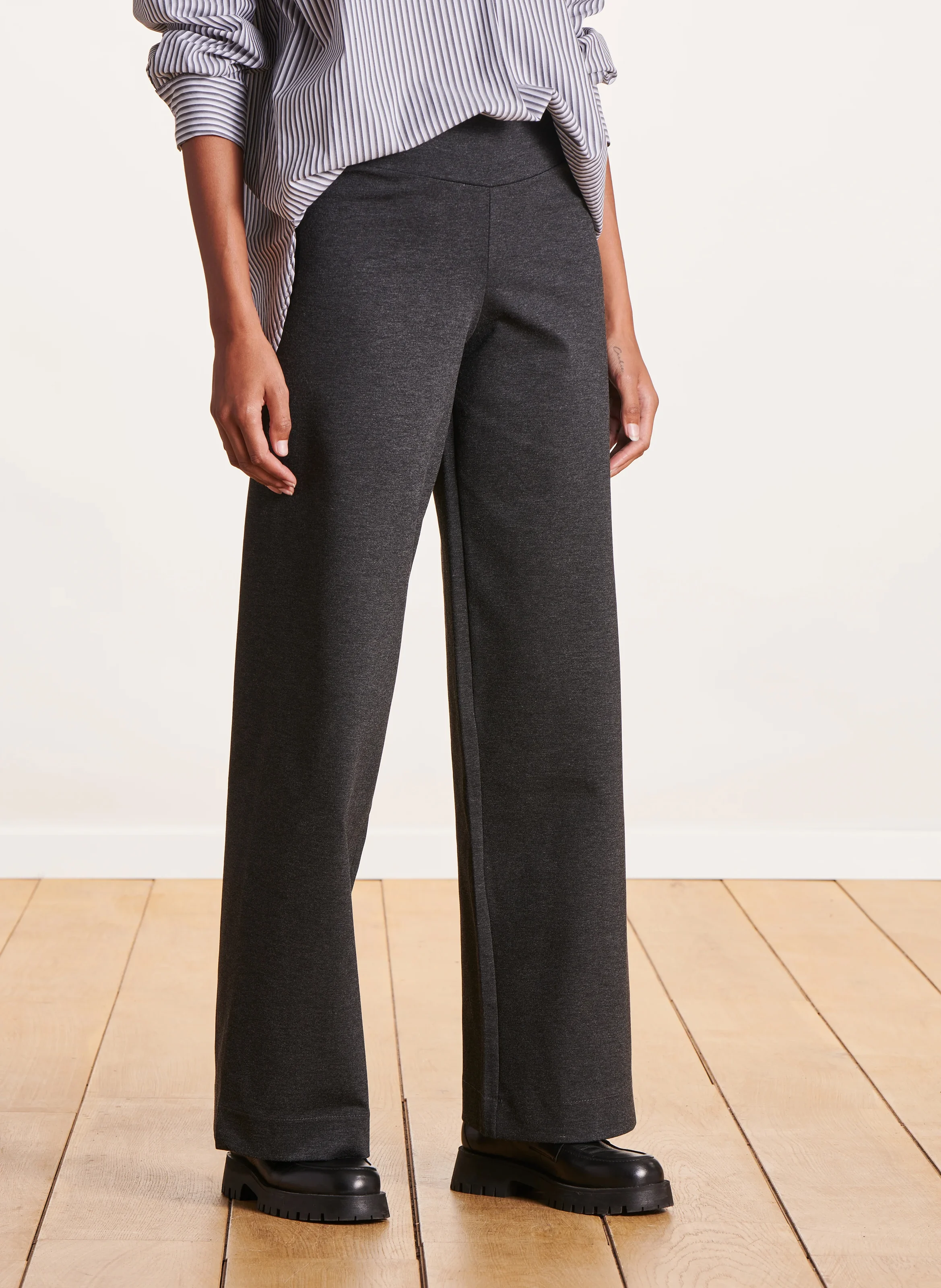 Pantalon large| Gris